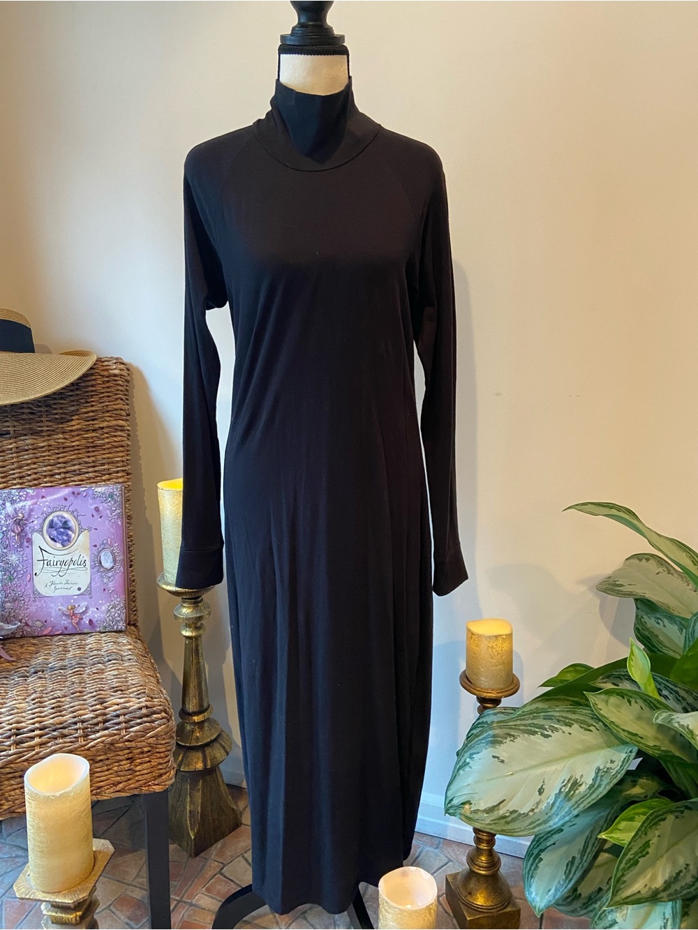 James Perse Black Long Sleeve Maxi Dress